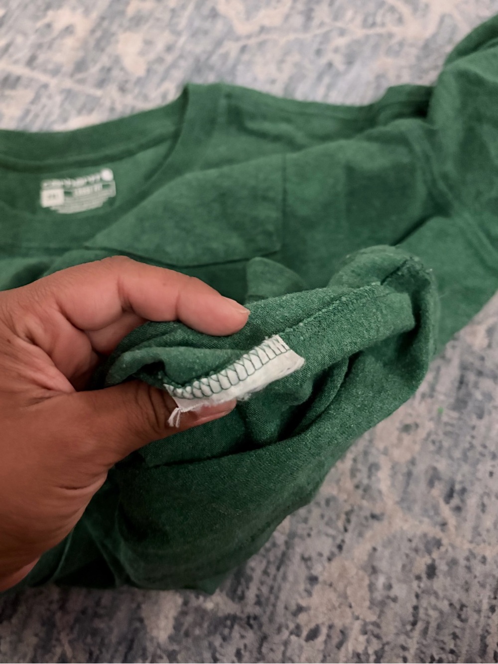 Carhartt Green Long Sleeve Pocket Tee 2XL FLAWED - Picture 5 of 7